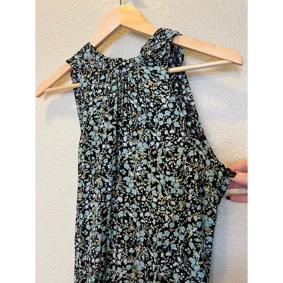 J.Crew Women's Floral Midi Dress size 6 Belted Green Blue Drapey Fall Garden - Picture 11 of 11